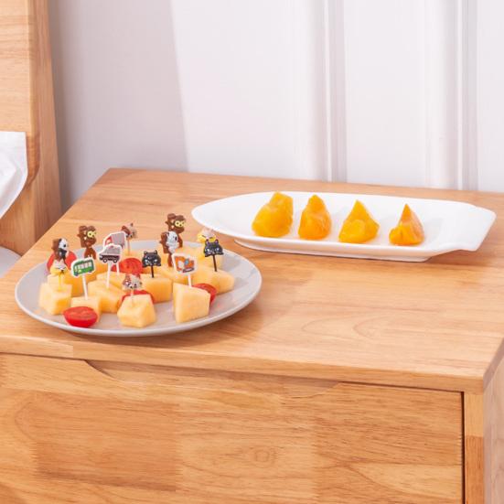 6ks Fruit Fork Cartoon Bez BPA Opakovaně použitelné Protiskluzové Snadno se čistí Víceúčelové plastové auto Koala