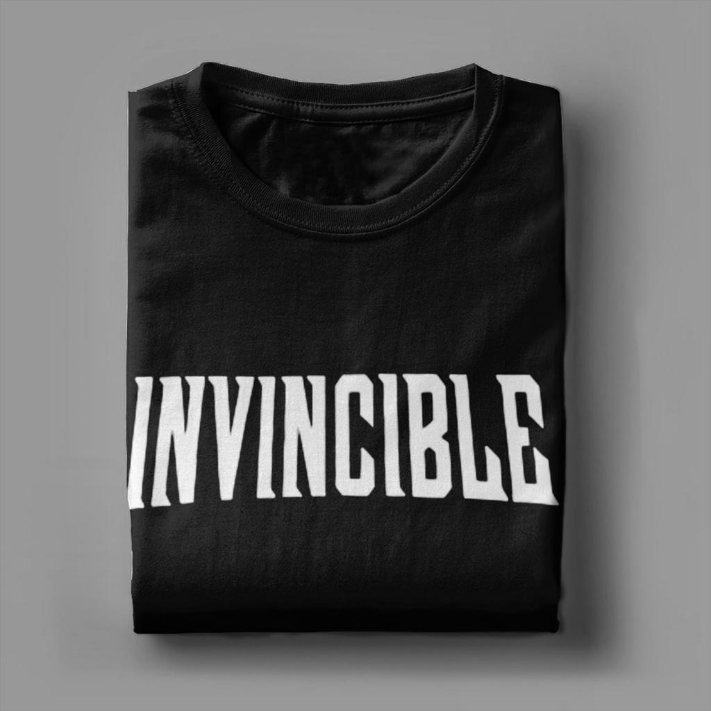 Men T-Shirt Invincible Comic Logo Unique Cotton Tee Shirt Short Sleeve  T Shirt O Neck Tops Graphic Printed