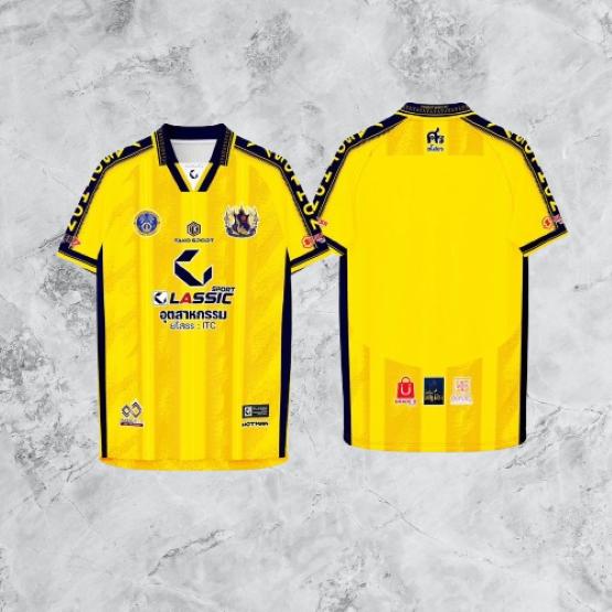 Thailand FOOTBALL League SOCCER Club Yasothon FC United TEAM JERSEY SHIRT Print V Neck Unisex Men Women Quick Dry Breathable Short Sleeve Uniform