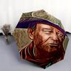 1pc   celebrity  Umbrella Portable Folding Umbrella Iron Frame Hole Bone Structure Outdoor Home Umbrella