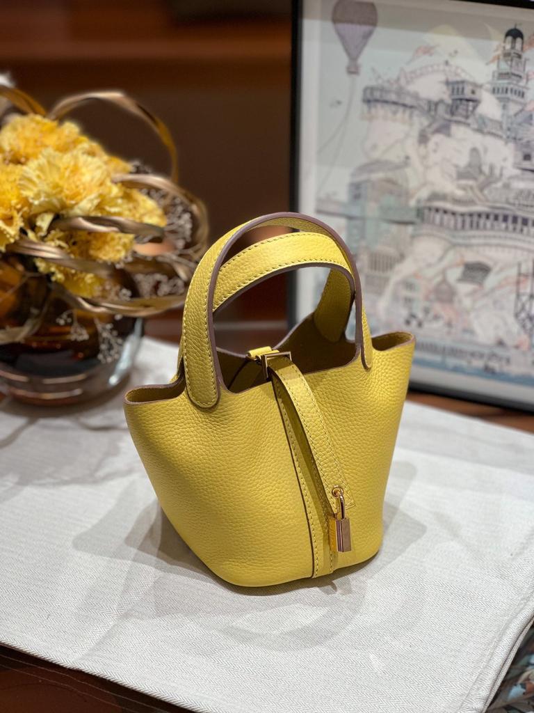 Lammwolle Mini14 Halbhandgefertigte Leder Handheld Bucket Bag Importiertes TC Rindsleder Handtrage Mode Damen Tasche