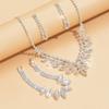 Bridal Jewelry Set Silver Claw Chain Rhinestone Ladies Necklace Earrings Set Wedding Jewelry Banquet Dress Necklace
