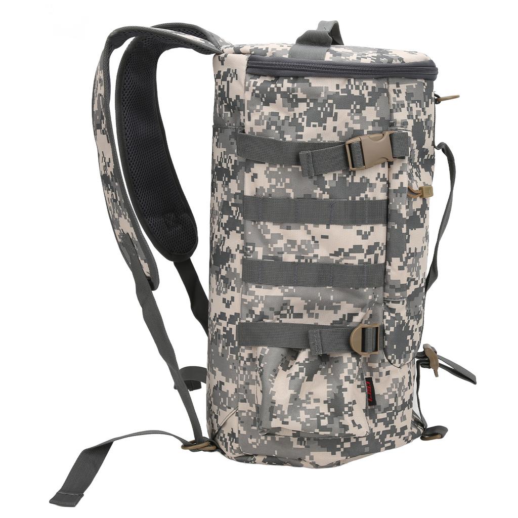Fishing Gear Backpack Cylindrical Fishing Accessories Bag with Rod Holder for Outdoor Fishing
