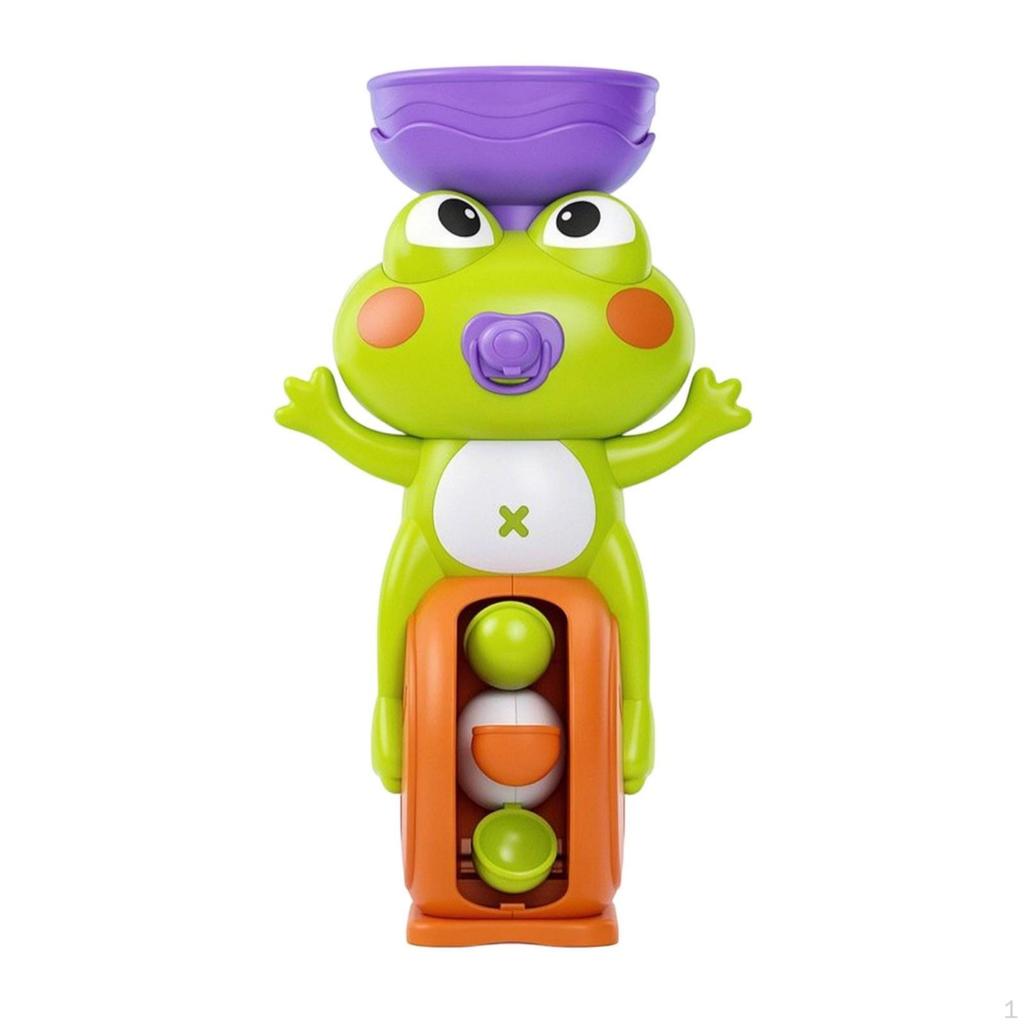 Frog Bath Toy Upright with Water Wheel for Young Children, Kids, Blue