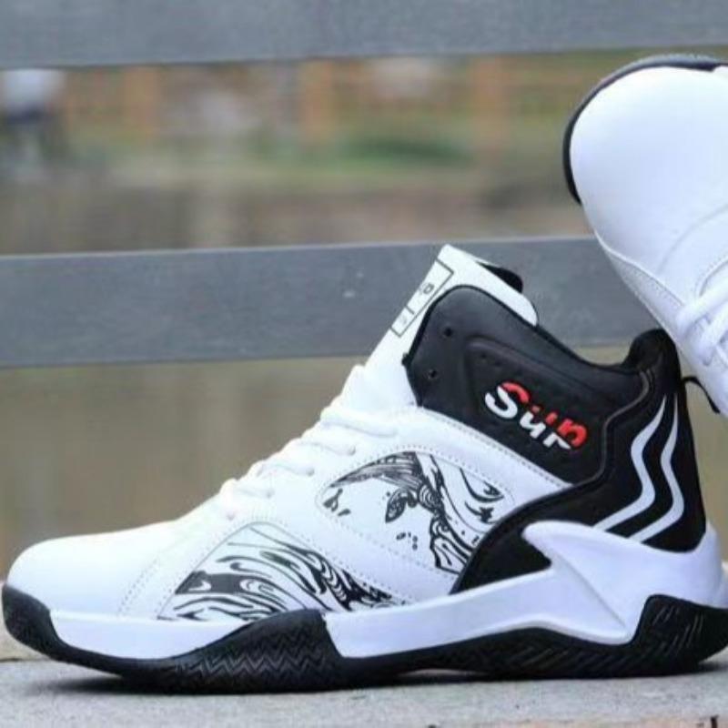 Basketball shoes Men's Guochao Street Autumn leather surface breathable student tide brand fashionable versatile and comfortable