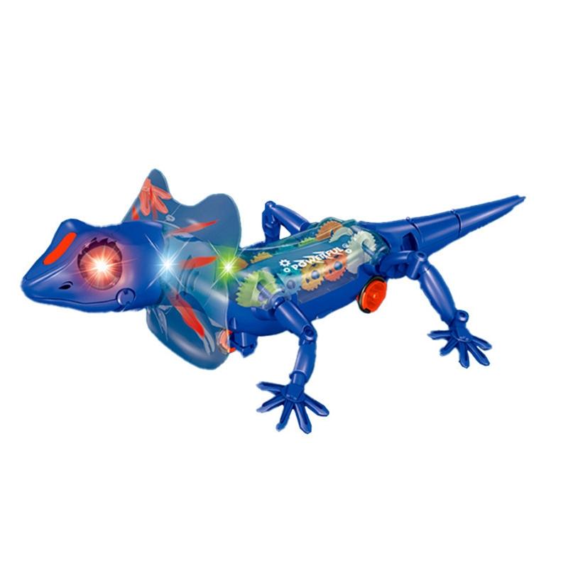 

Electronic Pets Lizard Walking Electronic Animal Baby Crawling Friend Interactive Robotic Model Sounds Lights Children Toys синий