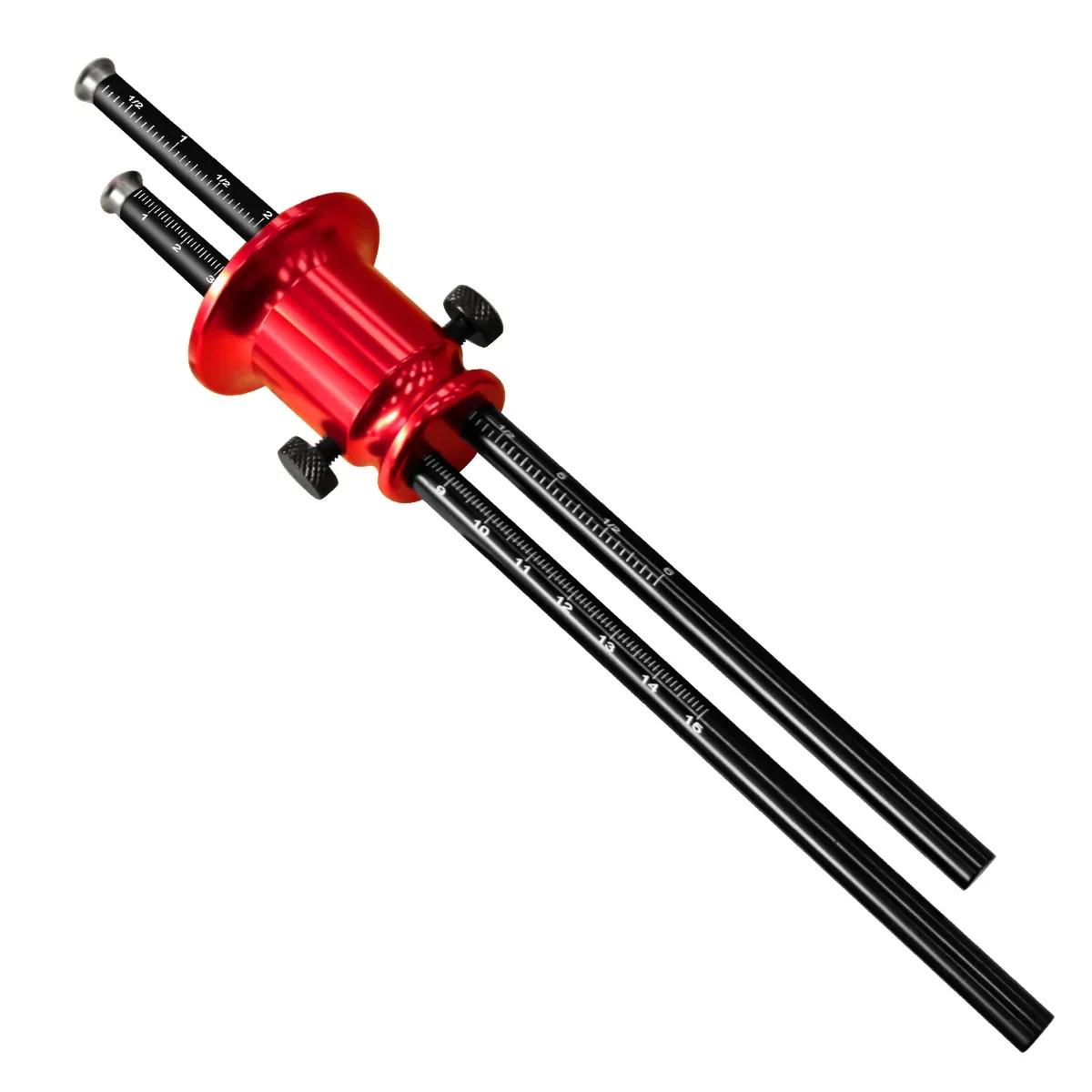 

Double Head Wheel Marking Gauge Aluminum Parallel Line Drawing Tool Woodworking Marking Scriber Ruler with Metric and Inch Scale червоний