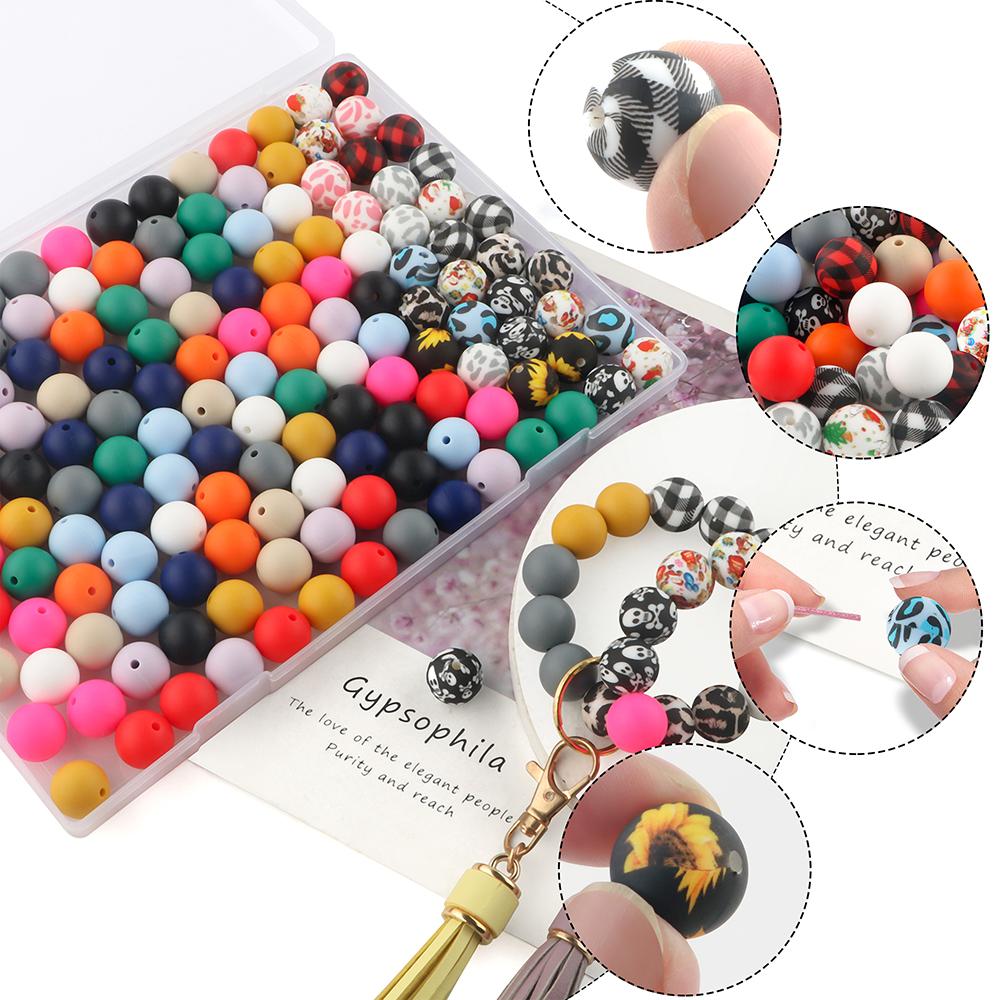 15MM Leopard Silicone Printed Beads 20pcs For Making DIY Jewelry Accessories Bracelet Necklace Making