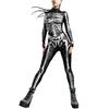 Halloween costume human skeleton digital print tights jumpsuit women's jumpsuit