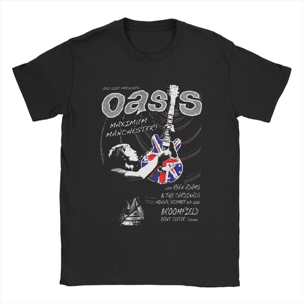 The Classic Rock Band Oasis Men's Pure Cotton T-shirt Y2K Short-sleeved Summer Fashion Trend Casual Wear Top