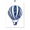 World Map Hot Air Balloon Sailboat Compass Retro Wall Art Nordic Posters Painting Cartoon Pictures Kids Room Decor Canvas Prints