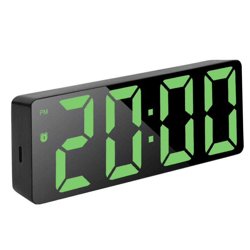 Modern LED Mirror Alarm Clock, Electronic Digital Clock, RGB Silent Non-ticking, Modern Bedroom Dorm Decor
