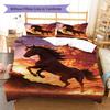 Horse Pattern Bedding Set Quilt Cover Pillowcase Home Decor Gift (1 * duvet cover + 2 * pillowcase, without core)