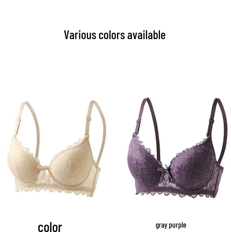 Sexy Lace Underwire Push-up Bra - Breathable Thin Cup Lingerie for Women