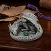 Ring Storage Tray 3D Printed Dragon Jewelry Tray Coiled Figurine Key Bowl Fantasy Necklace Display Stand Desktop Organizer for Earrings Necklaces,