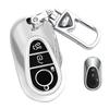 LETINGFAR Key Case for Mercedes-Benz Smart Key Case Key Cover TPU 3 Buttons Key Holder S350l Compatible Key Case, Silver