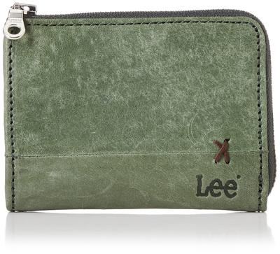 Lee Coin Maya Coin Card Dyed Italian Green "MAYA" Purse, Berry, Case, Slots, L-Shaped Zipper, 3-Layer Leather,