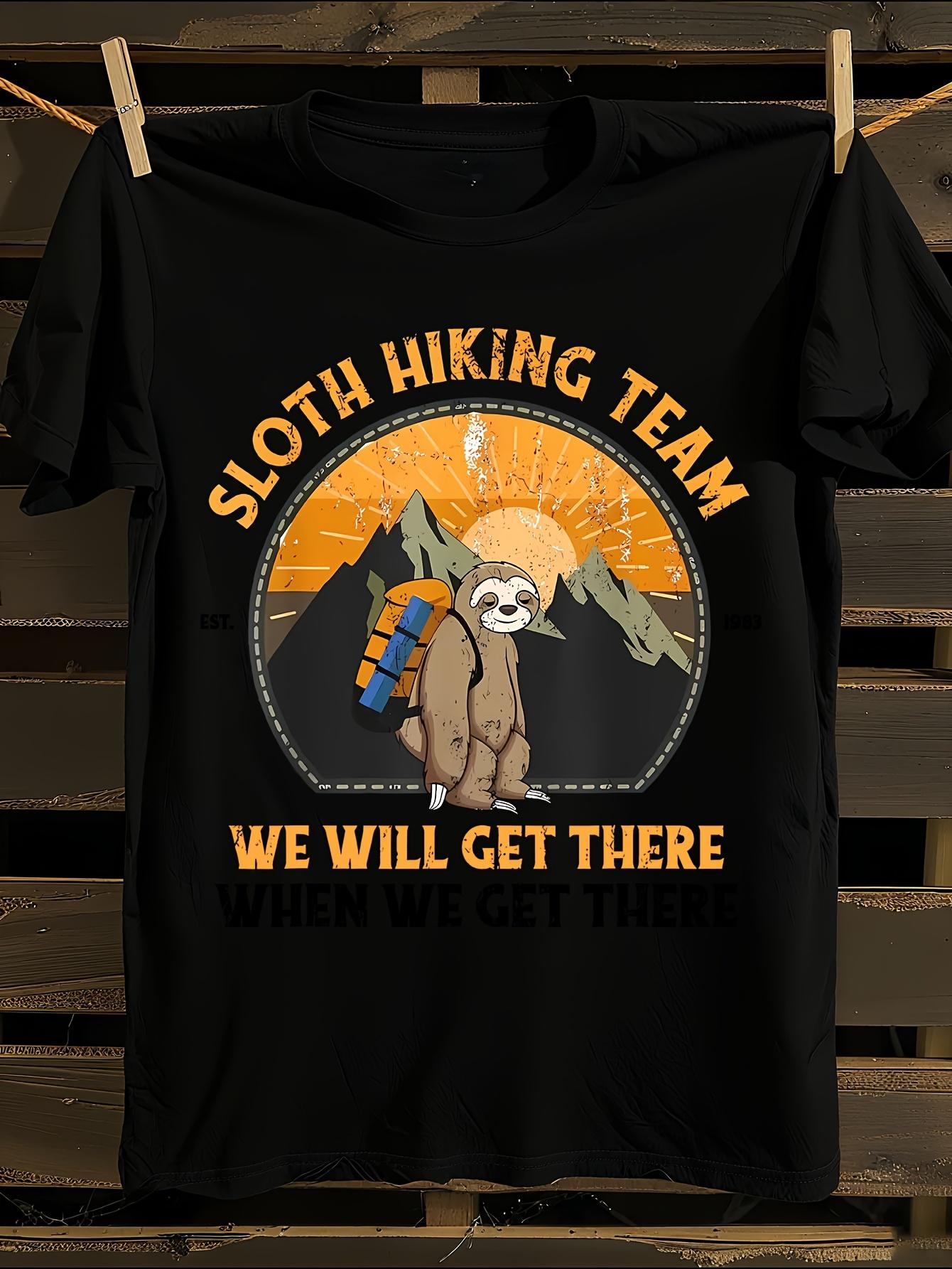 s Sloth Hiking Team Funny Hiking T-shirt M