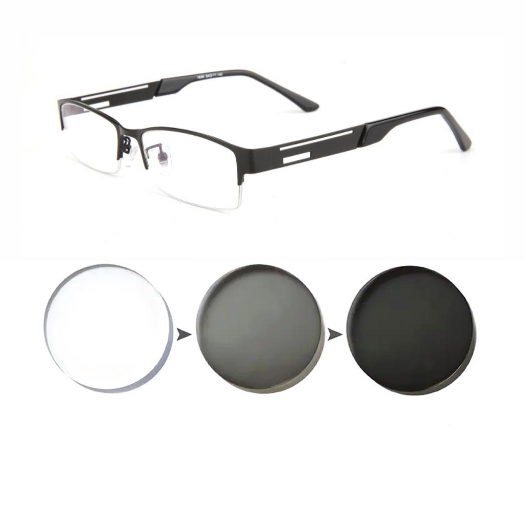 Photochromic Glasses for Men Women Myopia Eyewear UV Protection Lightweight Frame 0 to 6 Diopters