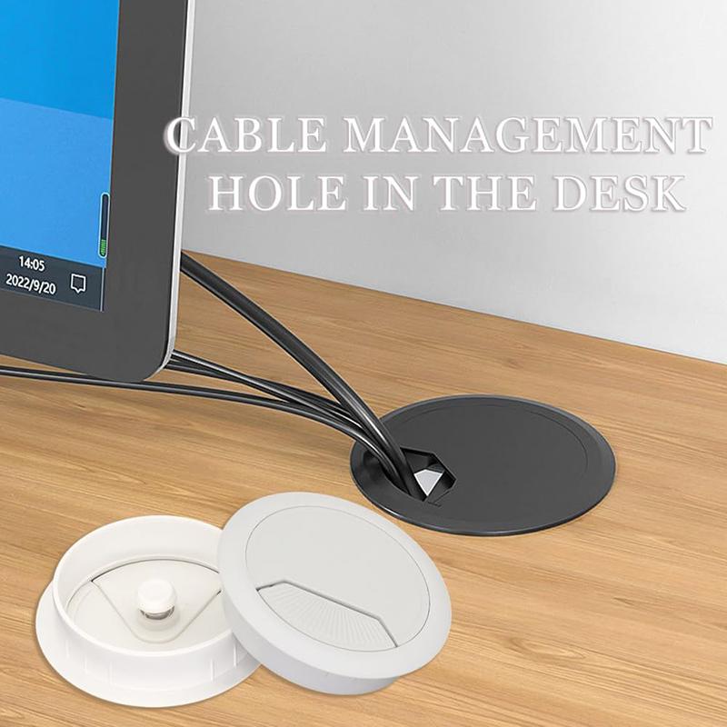 2/4Pcs Desk Cable Wire Grommet 60/80mm Desk Grommet Round Desk Cable Hole Cover Plastic Cable Wire Grommet Table Wire Organizer