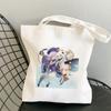 Shopper Genshin Impact Qiqi Anime Shopping Bag Harajuku Canvas Bag Large Capacity Collapsible Kawaii Women Shoulder Bag Handbag