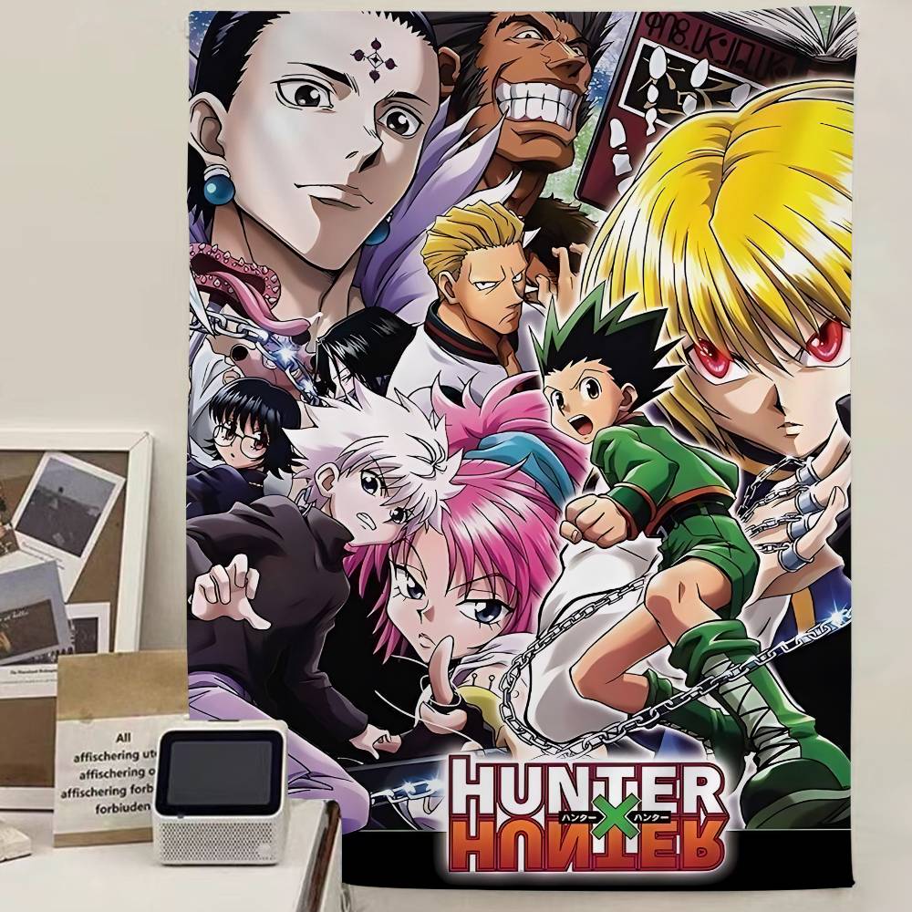 Hunter x Hunter Character Collage Wall Tapestry Dynamic Assemble of Gon Killua Kurapika Room Decor for Anime Manga Fans 74x94cm(29x37in)