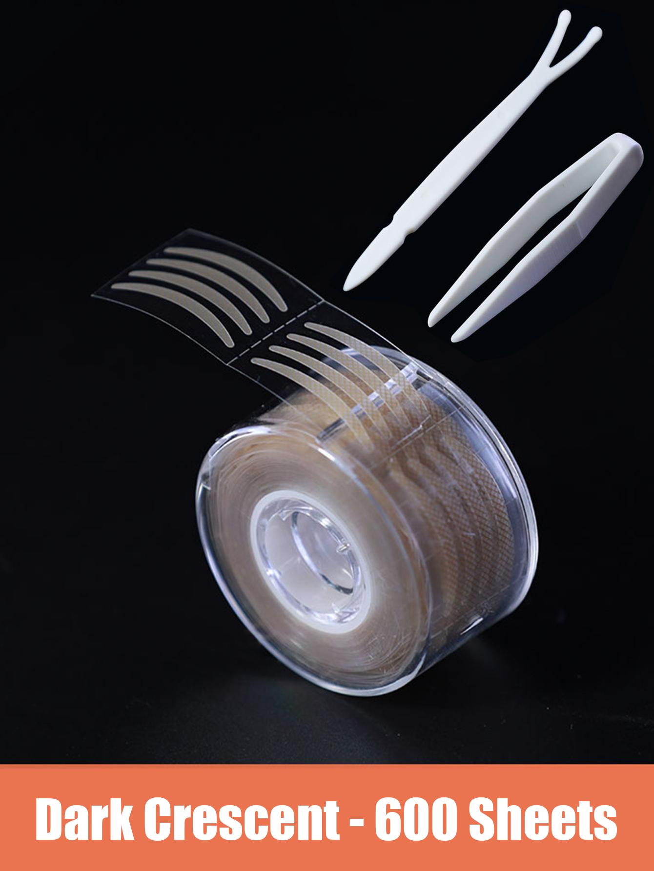 

600 Pcs Double Eyelid Tape Invisible Thin Narrow Fiber Strips Roll Professional Makeup Artist Essential with Free Tool Beginners