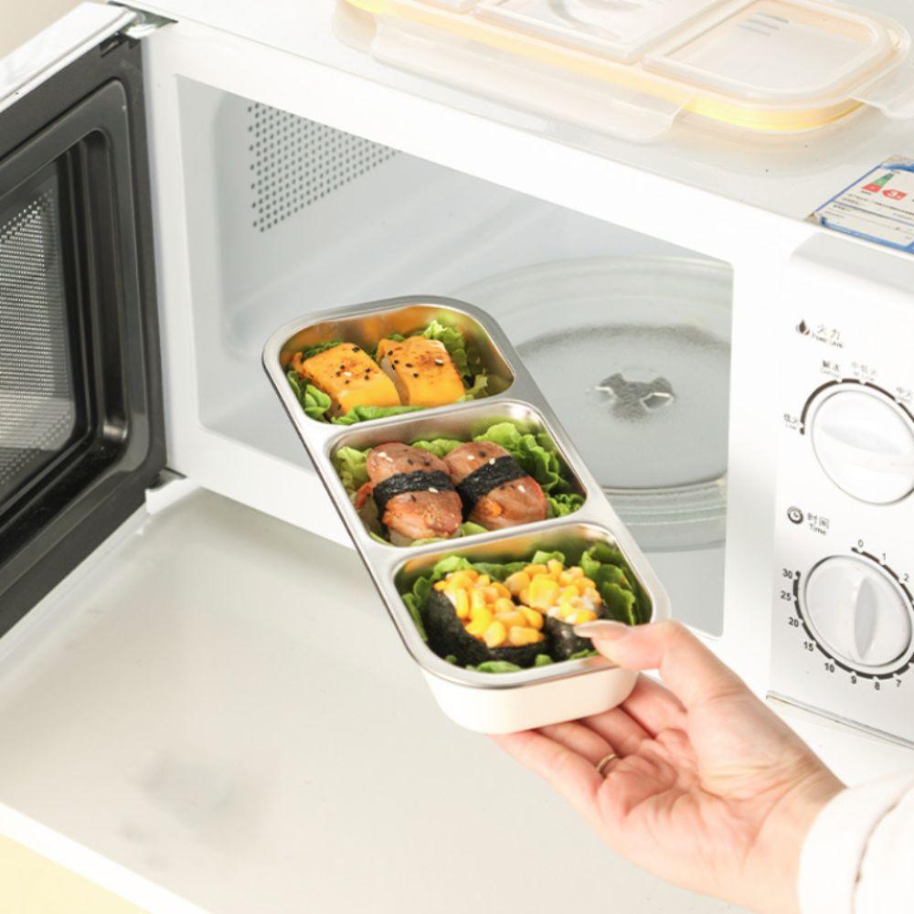 Stainless Steel Lunch Container 2/3 Grids Food Storage Box Camping Lunch Box Travel