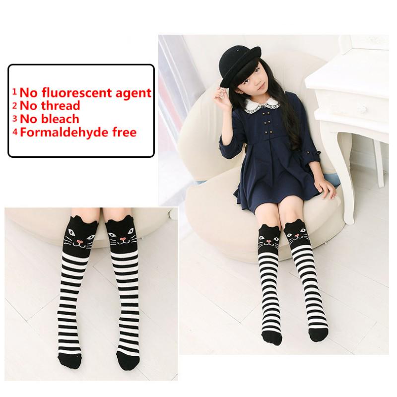 Barnstrumpor Kammad bomull Baby Barnstrumpor Knälånga Rävstrumpor