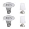 2 Pcs Bathroom Sink Drain Strainers with Silicone Plug Stainless Steel Anti Clogging Bathroom Sink Hair Catchers for