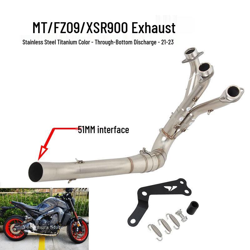 New Front Bend Exhaust Pipe for 2021-2025 MT09/FZ09 Motorcycles