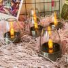 Solar Powered Candles Light Flameless Waterproof Outdoor Night Light for Valentine's Day Atmosphere Wedding Party Garden Decor