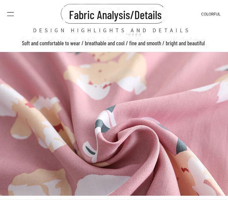 Women's Summer Cotton Silk Pajama Set: Short-Sleeved Thin Two-Piece for Outdoor & Home Wear, Ideal for Middle-Aged Moms