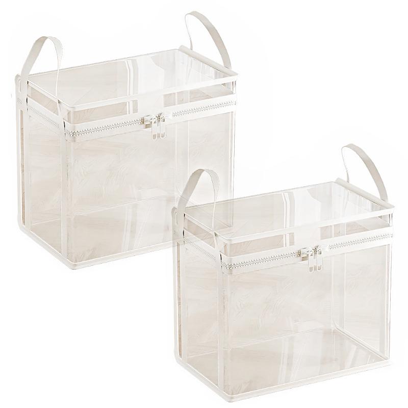 1/2pcs Storage Bag Dust-Proof Toy&Book Large Capacity PVC Multifunctional Storage Box Portable with Handle Foldable