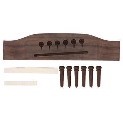 Palisander Brücke Knochensattel 6 Stück Saitenstifte Akustikgitarren Zubehör(Rosenholzfarbe )