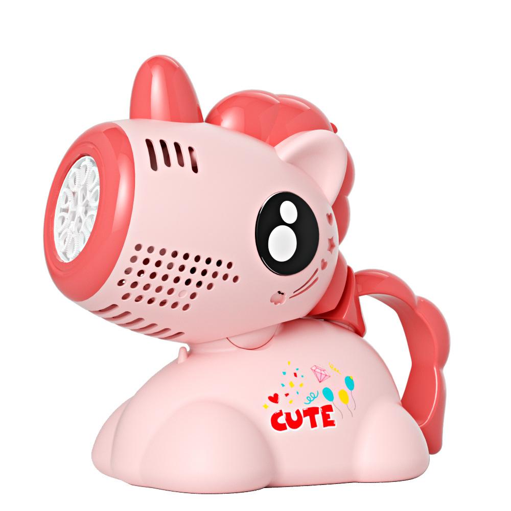 New Shaking Head Charging Bubble Machine Children's Automatic Bubble Machine Light Blowing Bubble Hand-held Non-leaking Bubble Gun