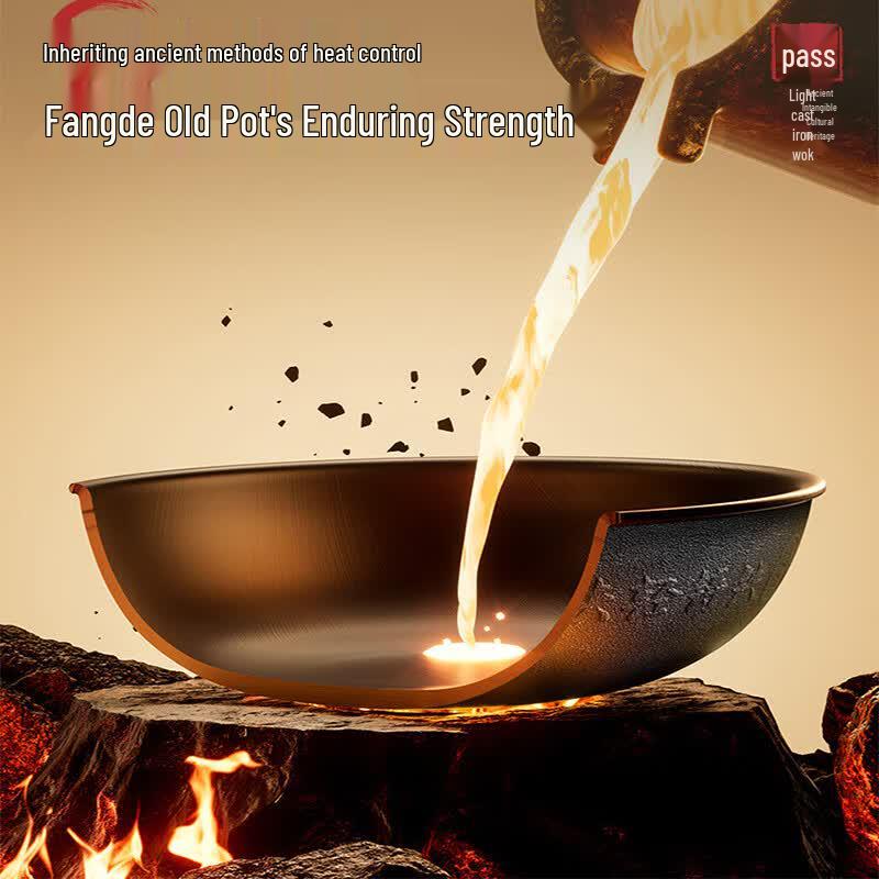 COOKER KING 34cm Traditional Cast Iron Wok