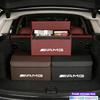 AMG Car Badge Stickers Leather Storage Box Foldable Storage Organizer Accessories For Mercedes Benz A B C E G CLA W203 W204C260