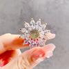 Light Luxury Crystal Sunflower Brooch, High-End Women'S Exquisite Sunflower Suit Pin, Fixed Clothes And Accessories, Corsage.