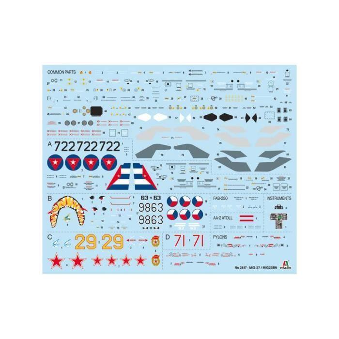 Italeri - maquette avion mig-27/mig-23bn flogger italeri 2817 1/48ème maquette char promo - ref : 12980