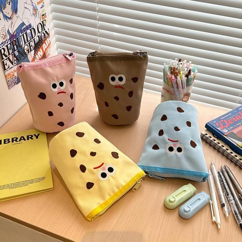 Foldable Pen Holder Pen Bag Funny Cookie Pencil Case Girl Cosmetic Bag Portable Storage Bag Student Stationery Gifts