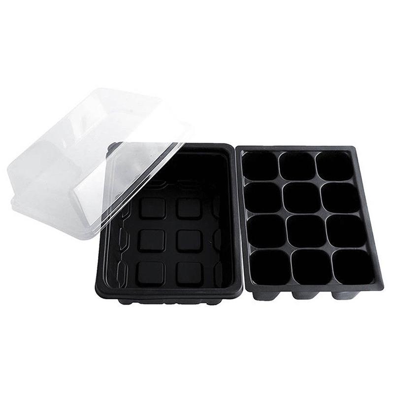 3Pcs/Set 12 Cell Seed Starter Kit Starting Plant Propagation Tray Dome Gardening