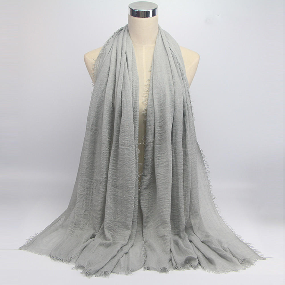 Premium Viscose Maxi Crinkle Nuvem Hijab Cachecol Xale Soft Islam Muçulmano