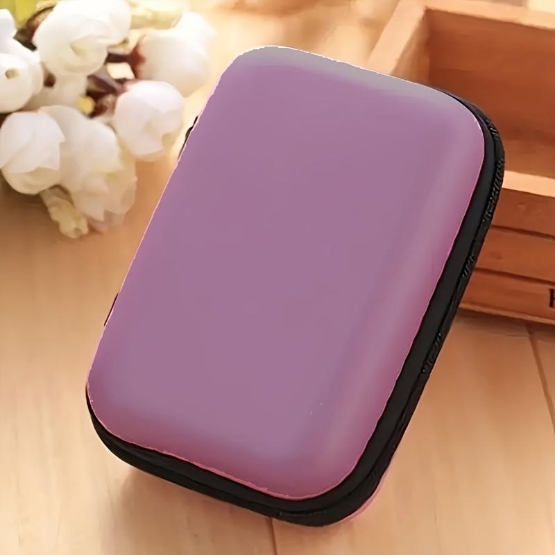 1pc Travel Mini Portable Earphone Bag, Coin Wallet Storage Box Jewelry Ornament Box, Home Decor, Christmas Gift, New Year Gift