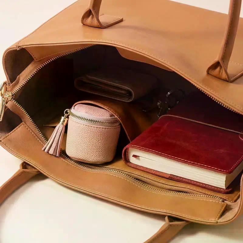 Vintage Leather Cosmetic Bag Lipstick Change Storage Bag Portable Travel Storage Bucket Personality Mini Round Coin Purse