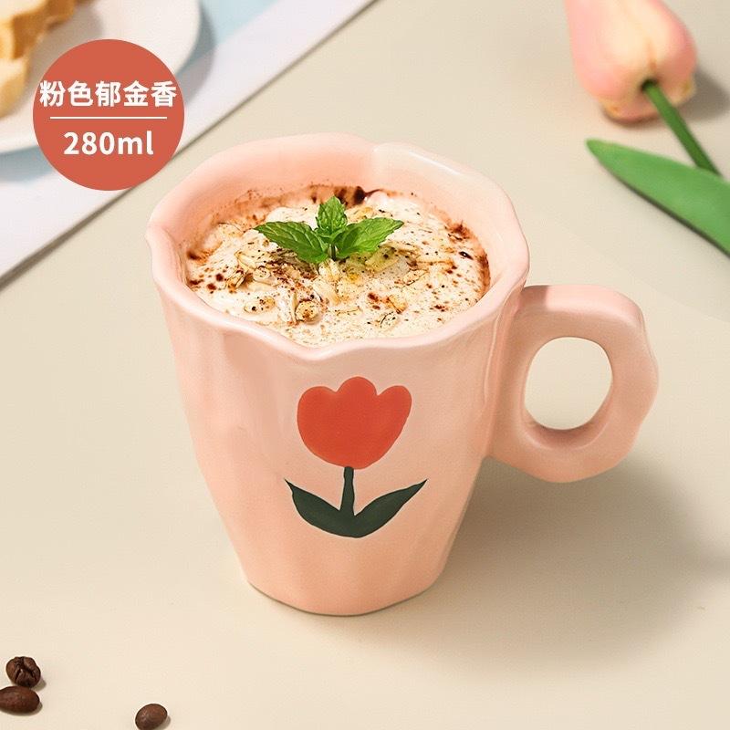 300ML Blue Cloud Hand Pinch Mug Creative Ceramic Milk Coffee Cup Irregular Tea Milk Juice Water Cup Office Student Drinking Gift