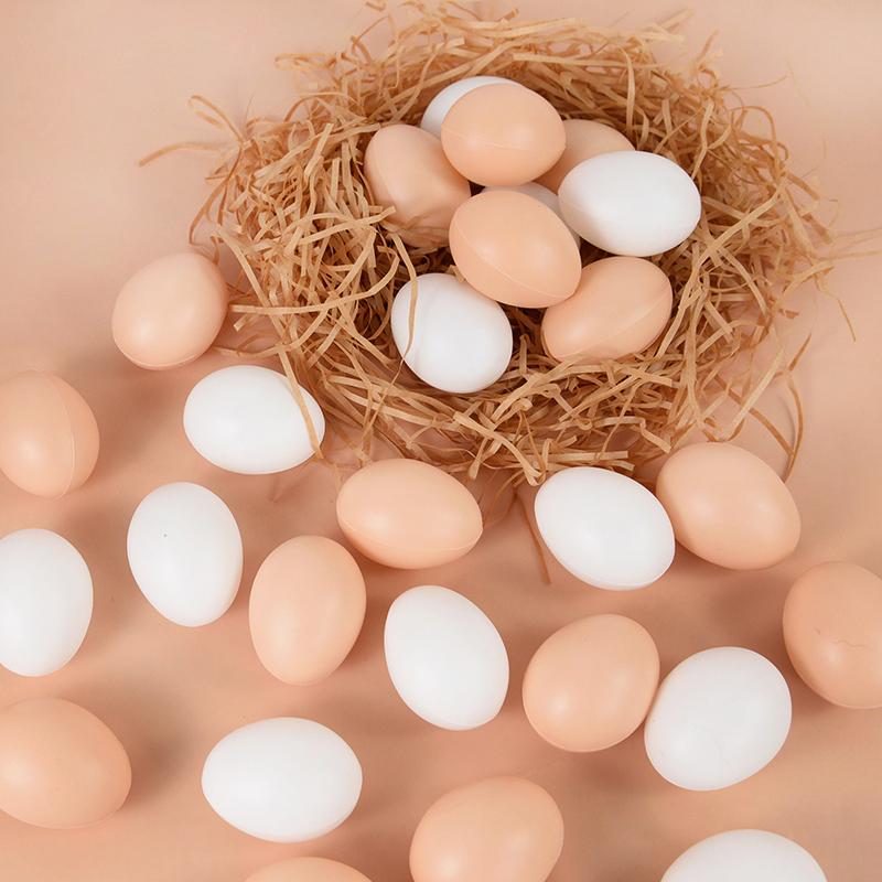 10/20PCS Plastic Fake Egg Easter Hens Hatch Nest Eggs DIY Painting Craft Kids Educational Toy Gift 2024 Spring Home Decoration