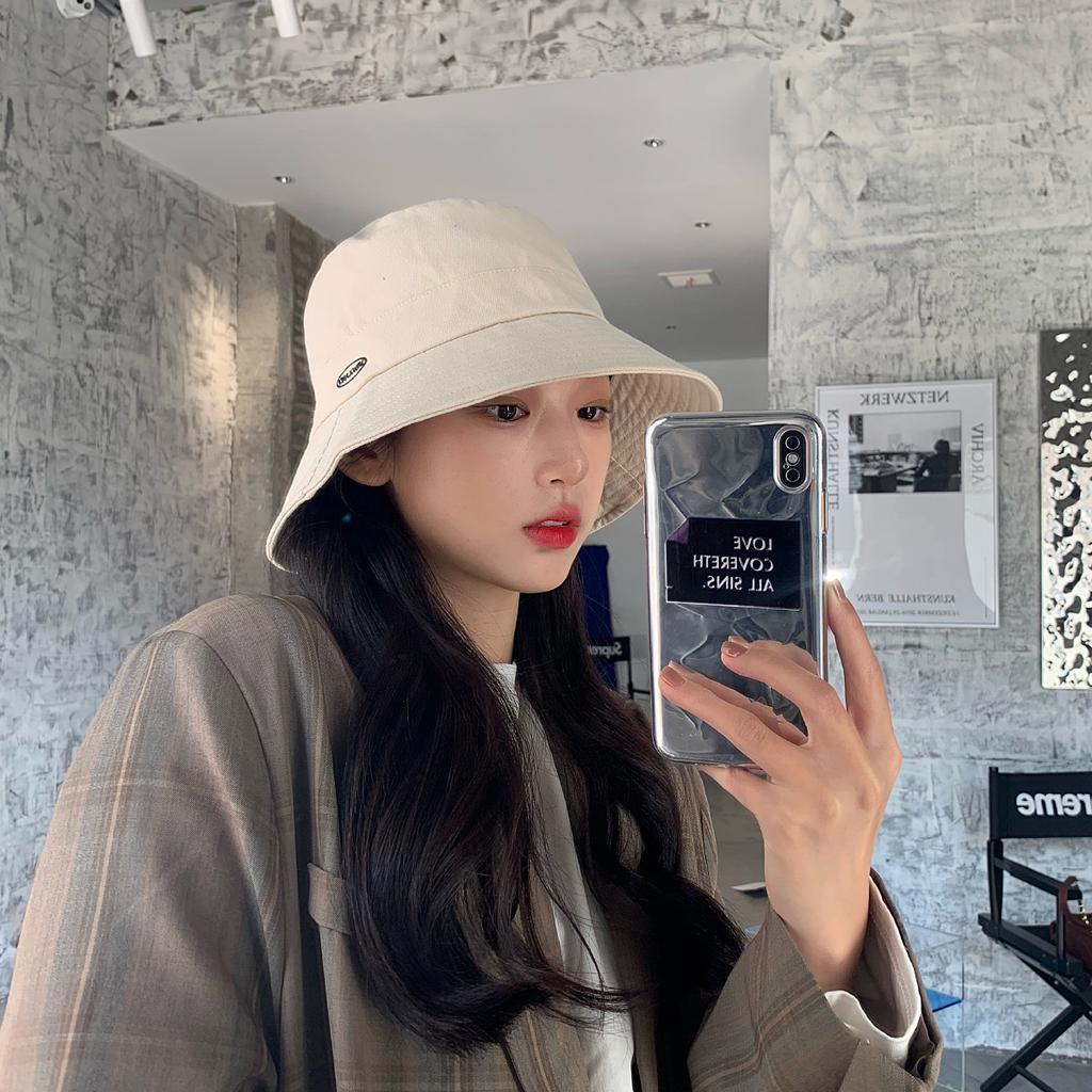 Spring embroidered bucket hat women's versatile leisure outdoor big eaves sunshade basin hat children