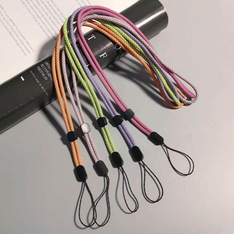 Adjustable Long  Solid Color Charm Phone Strap Lanyard Sling Pendant Neck Band Shoulder Cord Anti Loss Rope Hang Fluorescence
