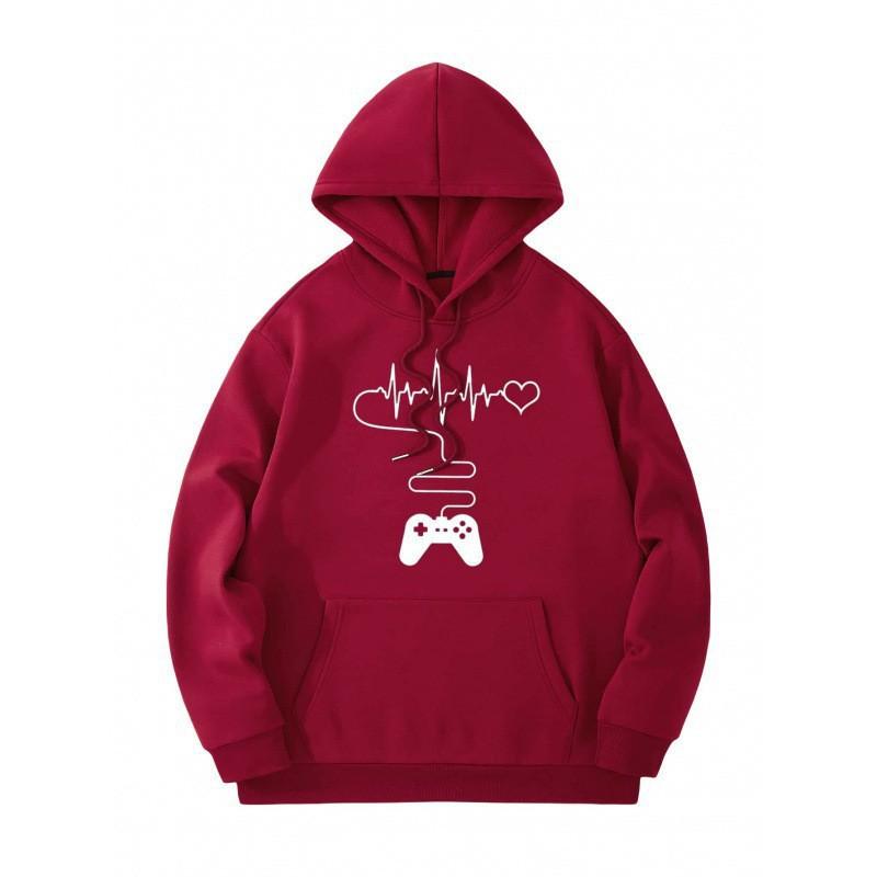 Casual Loose Hooded Sweater Fashion Print